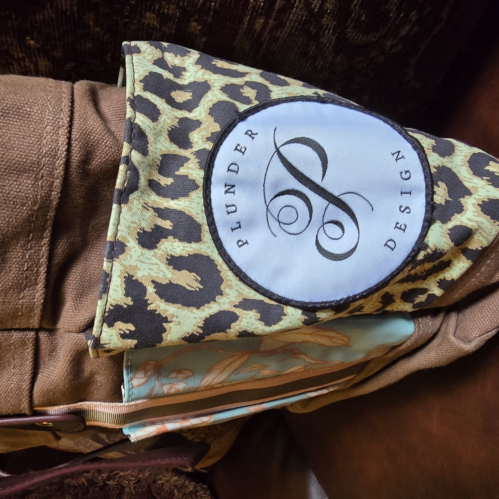Plunder Brown and Blue Stylish Floral Tote Bag - Picture 3 of 4